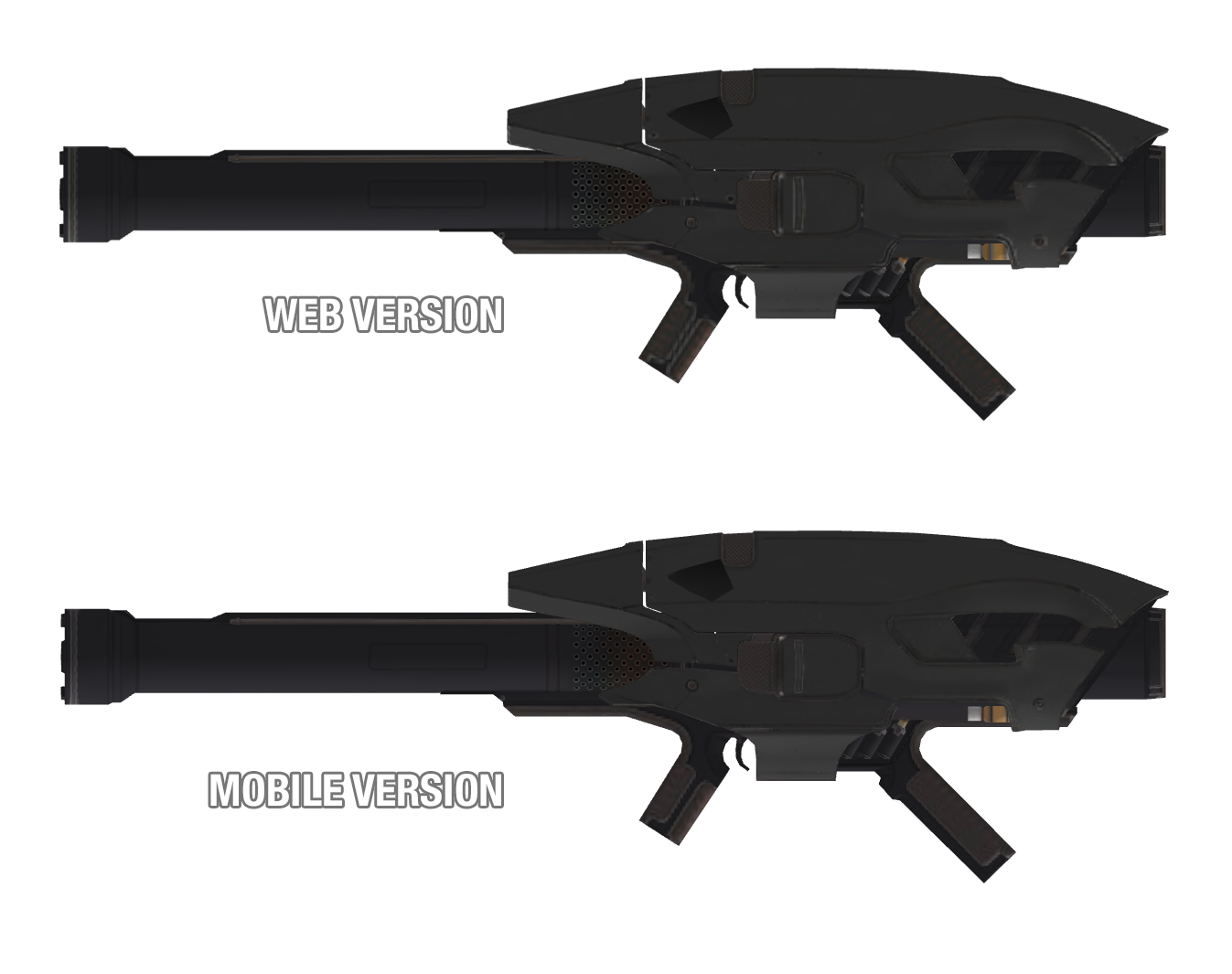Comparison of the texture quality between the mobile and web versions.