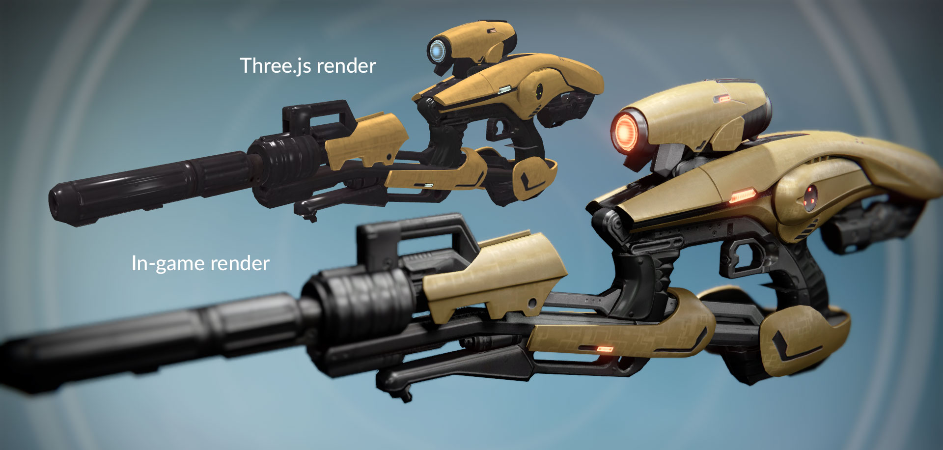 The Vex Mythoclast has lots of glass materials that emit an orange glow. I'm not certain how the color is being applied yet either.